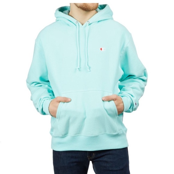 CHAMPION Reverse Weave Waterfall Green Mens Hoodie size SMALL - Picture 1 of 7